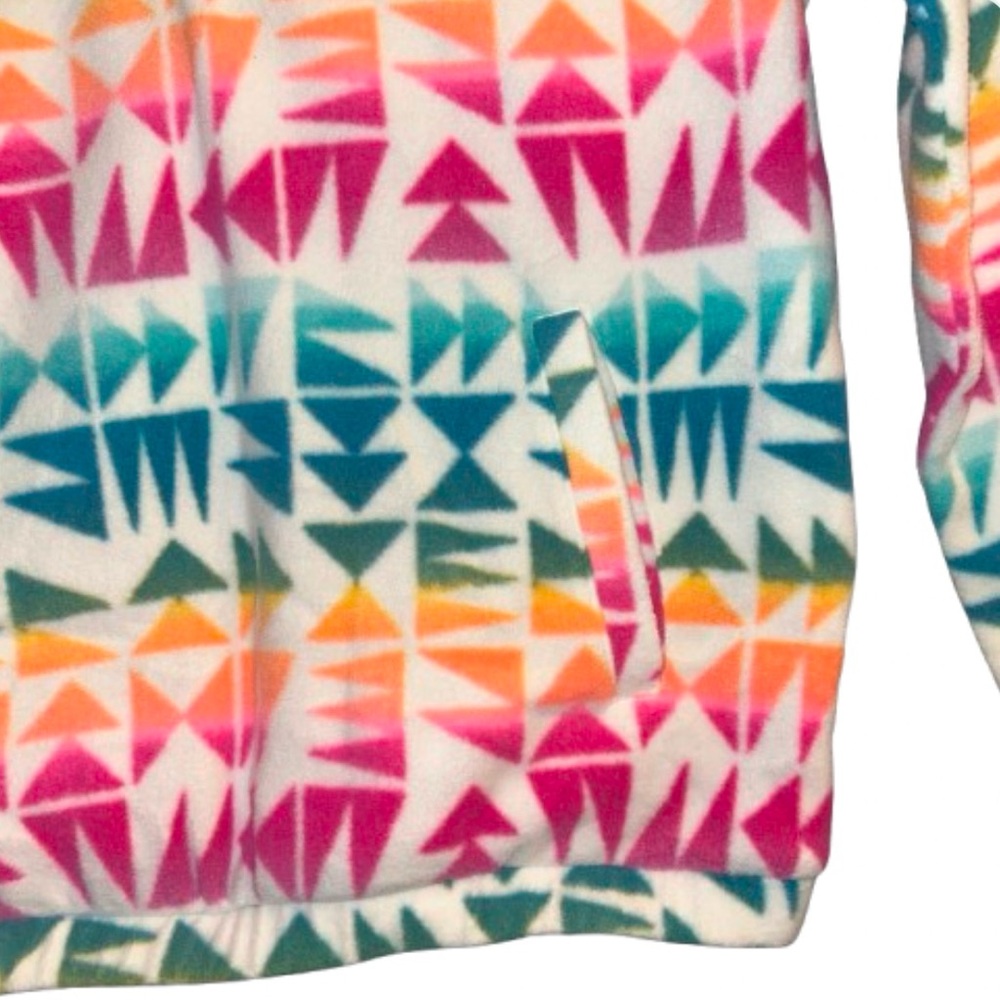 SO Girls Size XL Quarter Zip Colorful Geometric Fleece Pullover - Picture 6 of 11